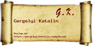 Gergelyi Katalin névjegykártya
